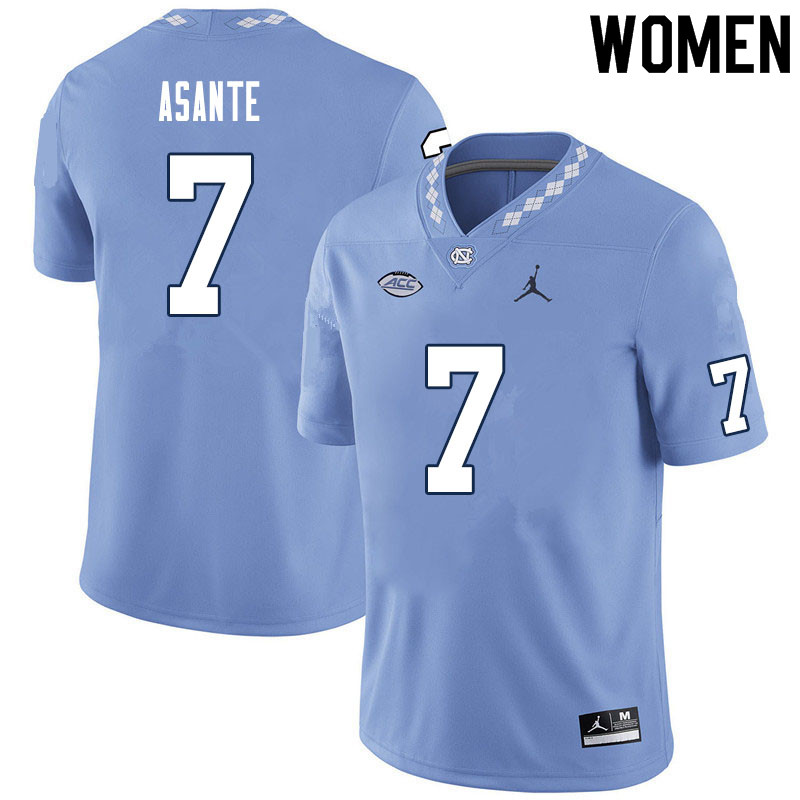 Women #7 Eugene Asante North Carolina Tar Heels College Football Jerseys Sale-Carolina Blue